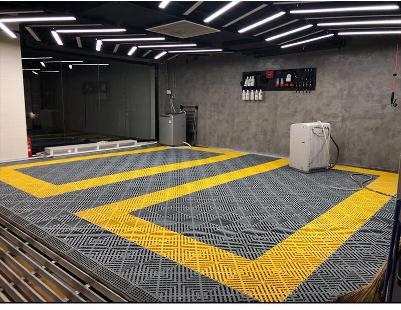 洗车房地格栅塑料拼接地板汽车美容店车展免挖槽地面排水网格板40403