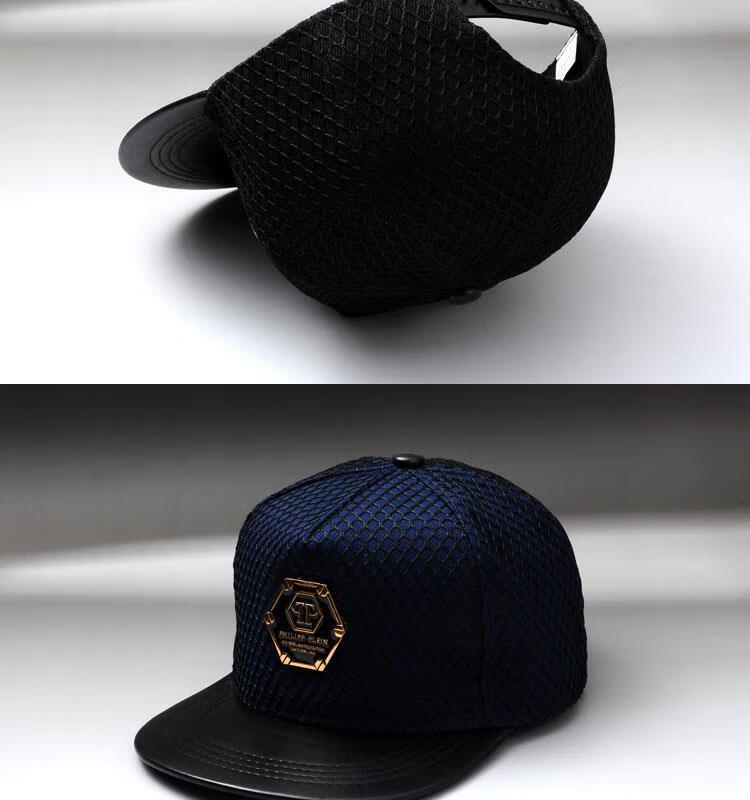 cnmr平檐帽帽子男韩版嘻哈帽街头潮人时尚潮黑色纯色百搭男生棒球帽平