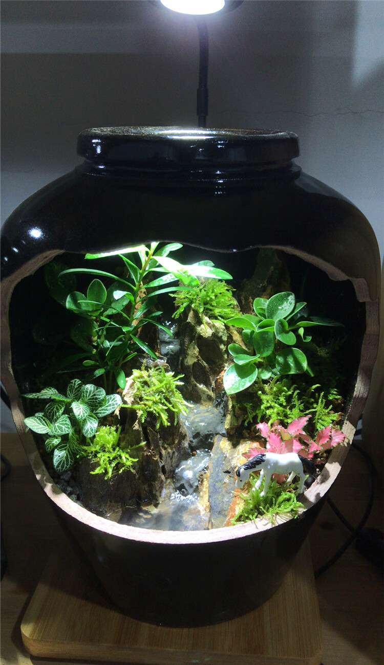 微景观水缸流水摆件新中式客厅别墅会所中国风复古禅意软装流水器 (36