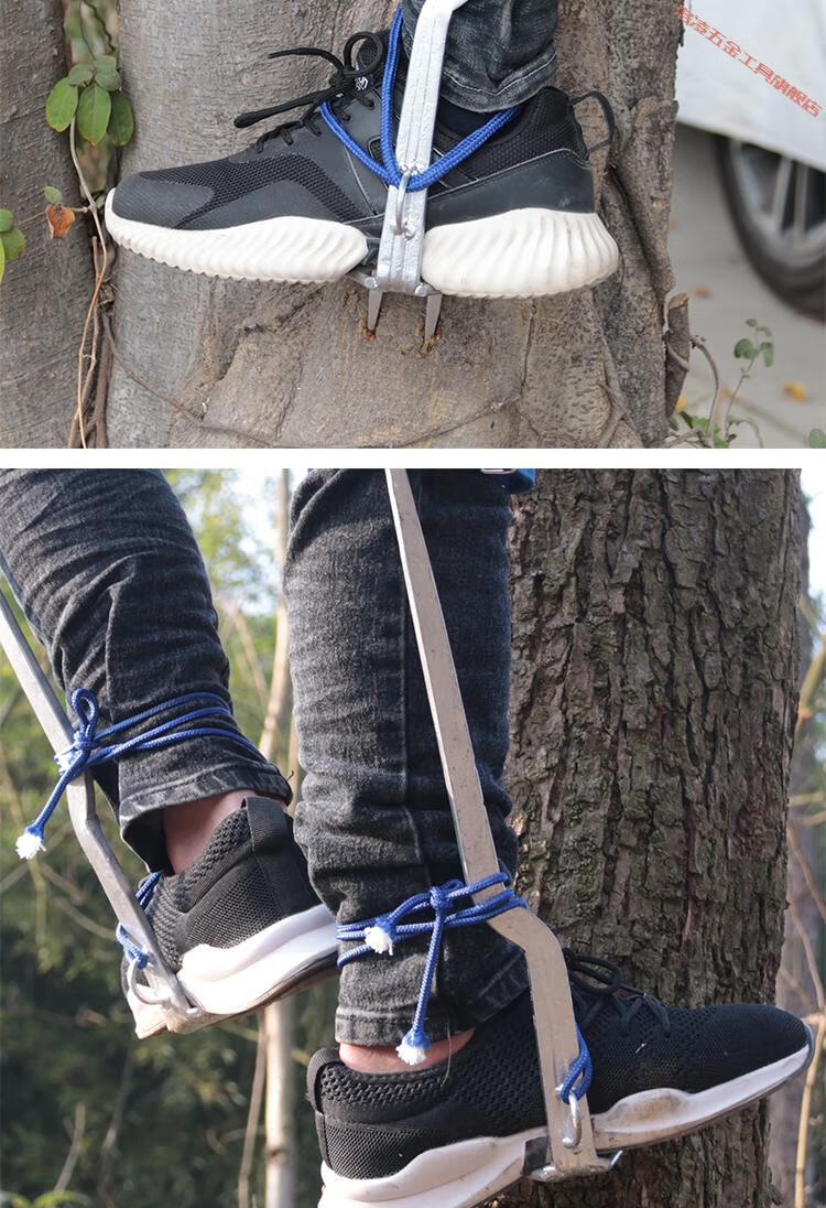 直立爬树神器爬大树上树神器工具防滑脚扎子安全型多功能 单尖大拐