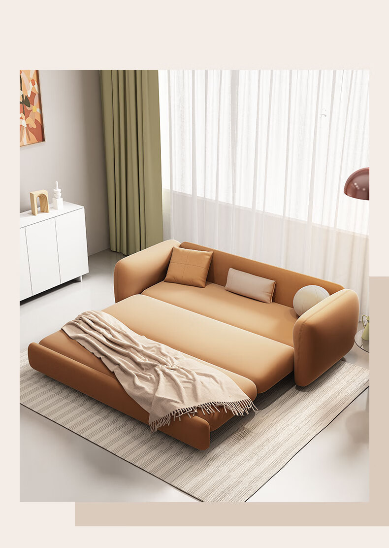 定制沙发折叠床小户型家用沙发床多功能可折叠科技布现代轻奢双人两用