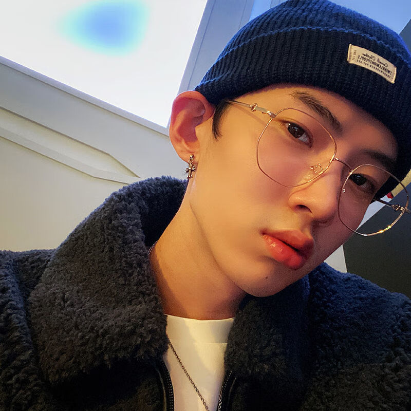 新品眼镜防蓝光斯文败类金丝边眼镜男潮可配度数眼睛框镜架显脸小防