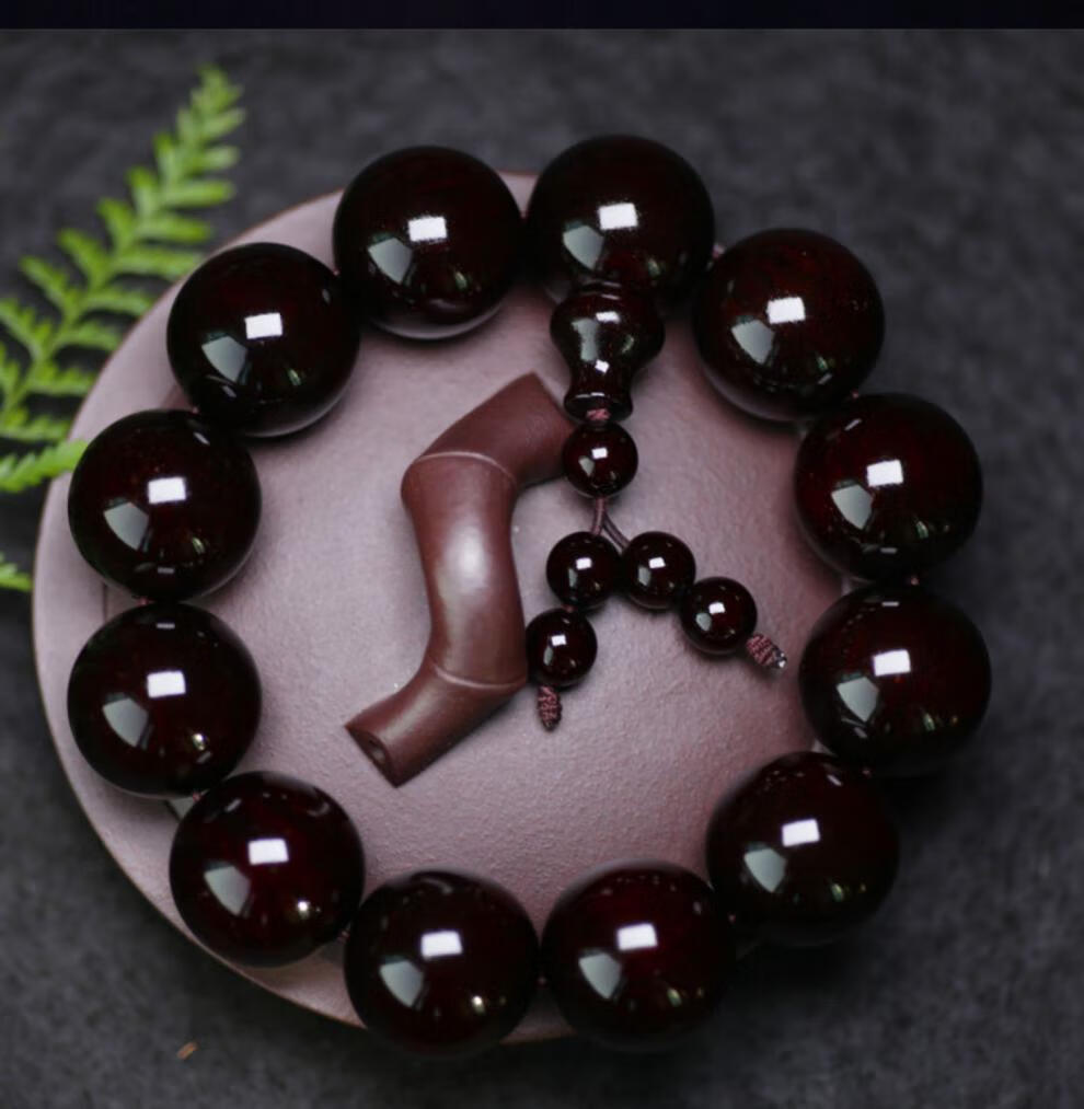 黑紫檀木手串印度小叶紫檀手串20佛珠男士手链高油密老料檀木珠子