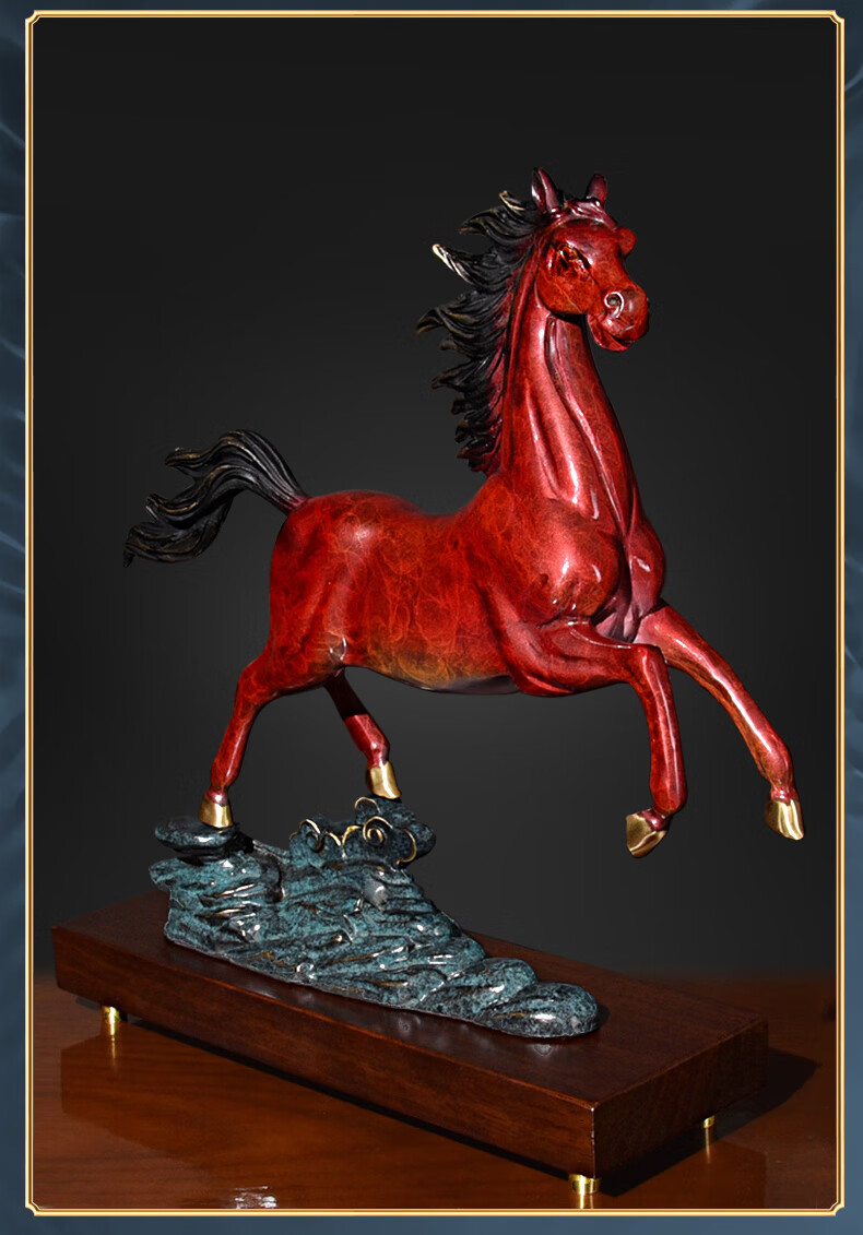 笼趣纯铜马摆件客厅马到成功办公室中式家居办公室一马当先纯铜马桌面