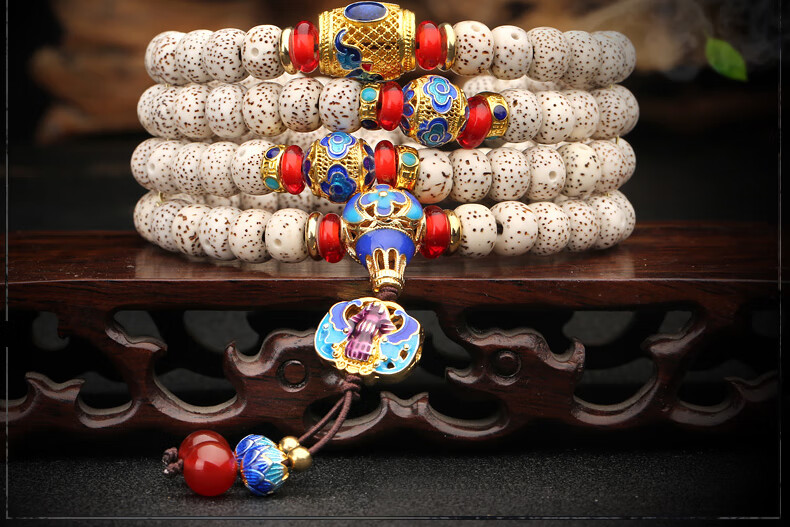 民族风小金刚星月菩提子配饰配件全四件套装套餐手串景泰蓝配饰套装1