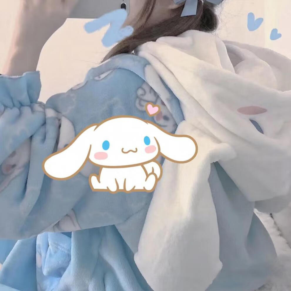 浮泽玉桂狗睡衣女2021新款秋冬季睡袍加厚长款珊瑚绒可爱大耳狗居家服