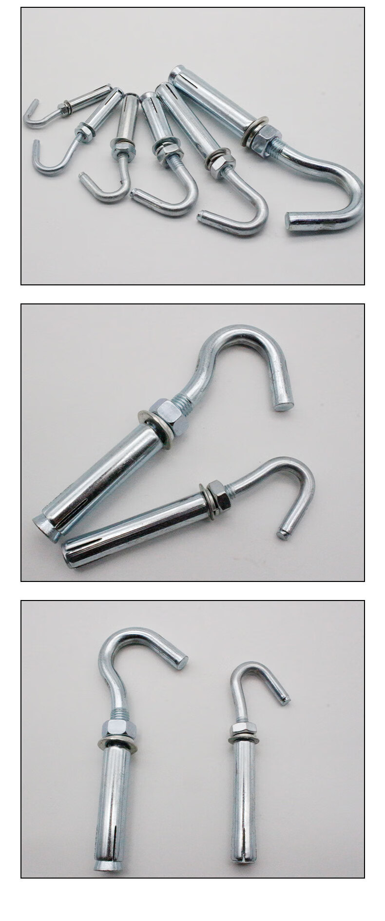 膨胀挂钩螺丝热水器膨胀螺栓井盖拉爆膨胀钩带钩吊钩m6m8m10 m10加长