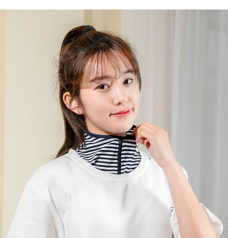 lggy 日本uv夏季护颈遮阳防晒脖套户外凉感假领子护脖子围巾 灰色