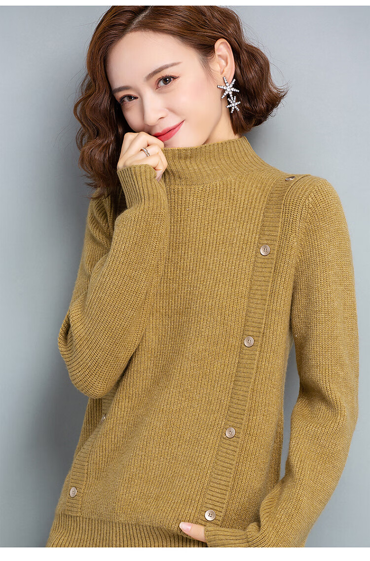 胖妹妹毛衣加厚打底衫宽松外套版胖mm秋冬特大码半高领女羊毛衫200斤