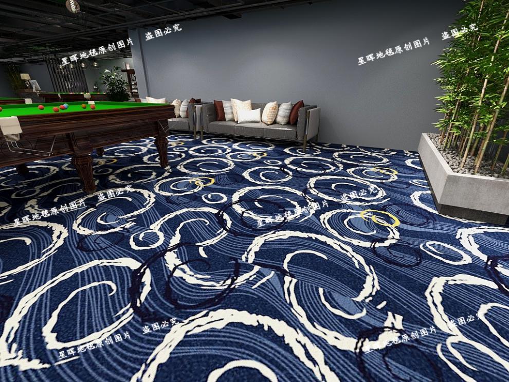 2022新款台球厅地毯专用 台球室酒店健身房办公室印花定制满铺大面积
