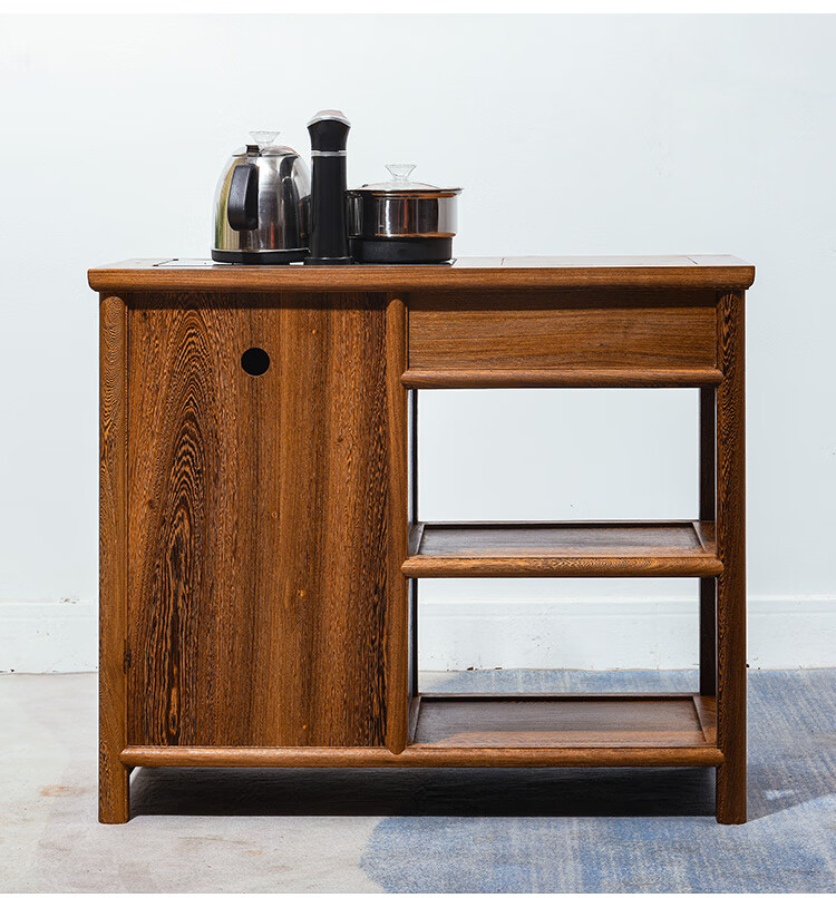 欧丽瑞实木家具茶柜茶桌茶边柜翅木茶水柜中式餐边柜茶台烧水储物茶几
