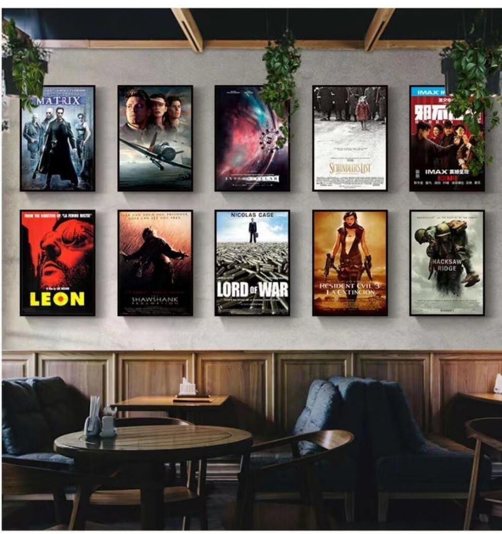 海报英文装饰画经典电影海报装饰画电影院酒吧咖啡厅墙壁画客厅卧室