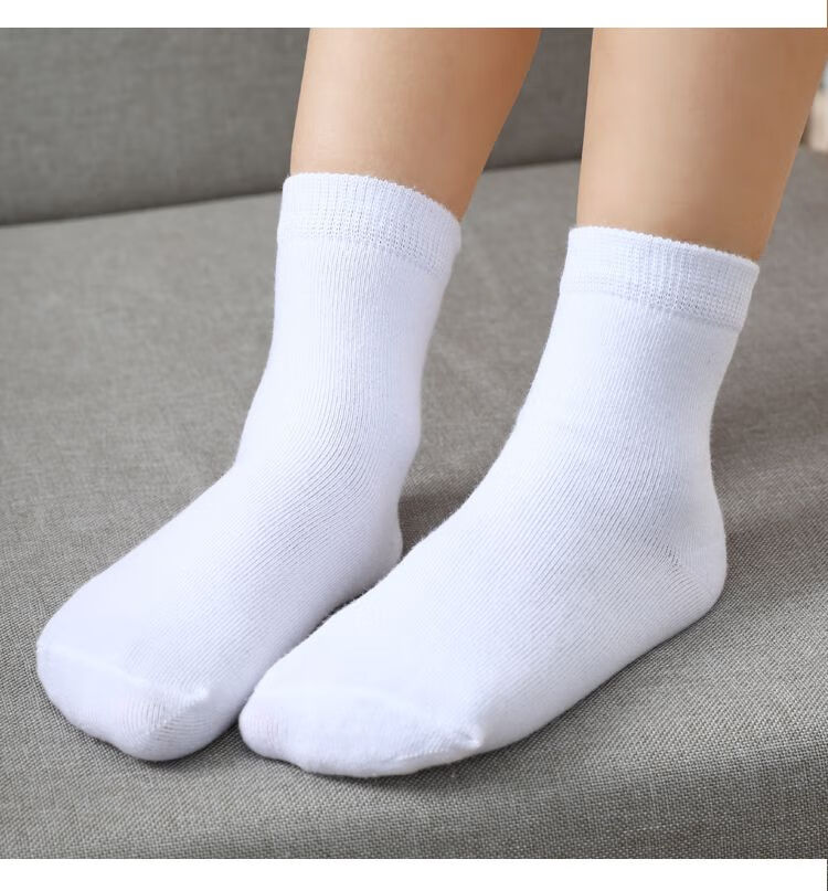 学生白袜初中生袜子薄棉袜子春秋夏季薄款学生中筒运动纯白色小白袜5