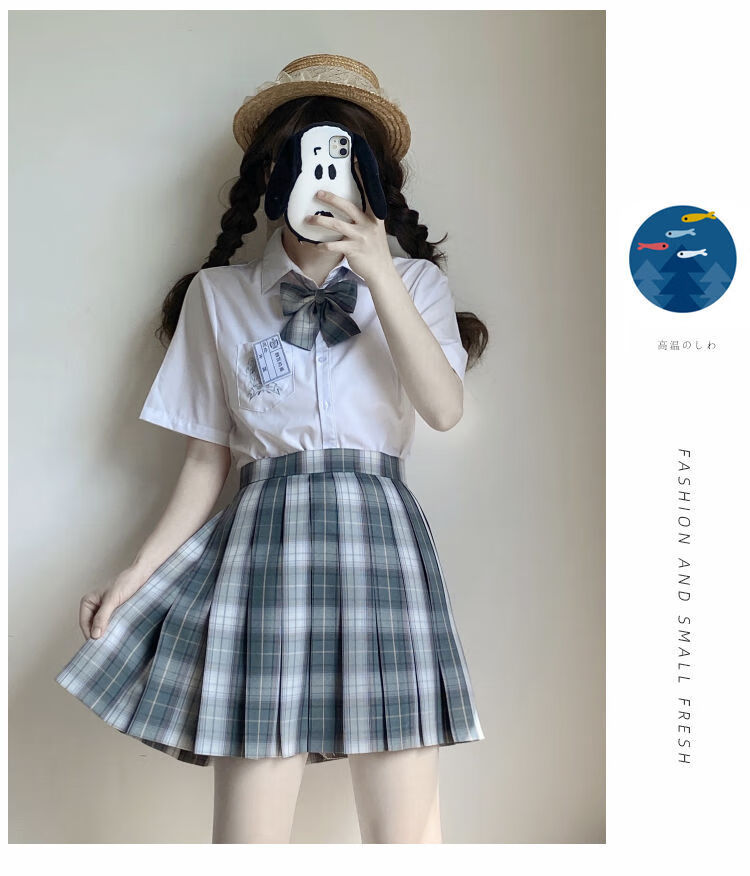 jk制服格裙校供学生百褶裙女夏季半身短裙42cm裙领结衣架名扎s