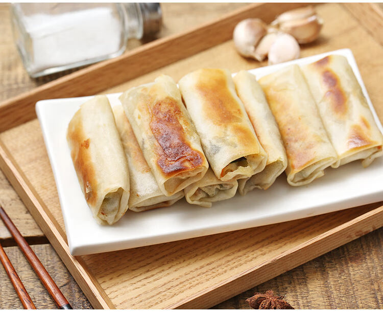 蔬菜素馅地三鲜春卷酒店食材中式早餐馆油炸小吃速冻食品斋菜素食 地