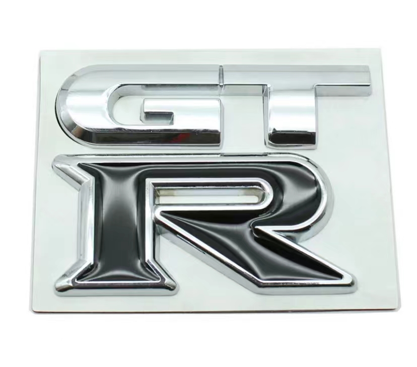 适用新款日产改装gtr分体汽车贴标3d个性立体车贴金属装饰车标尾标