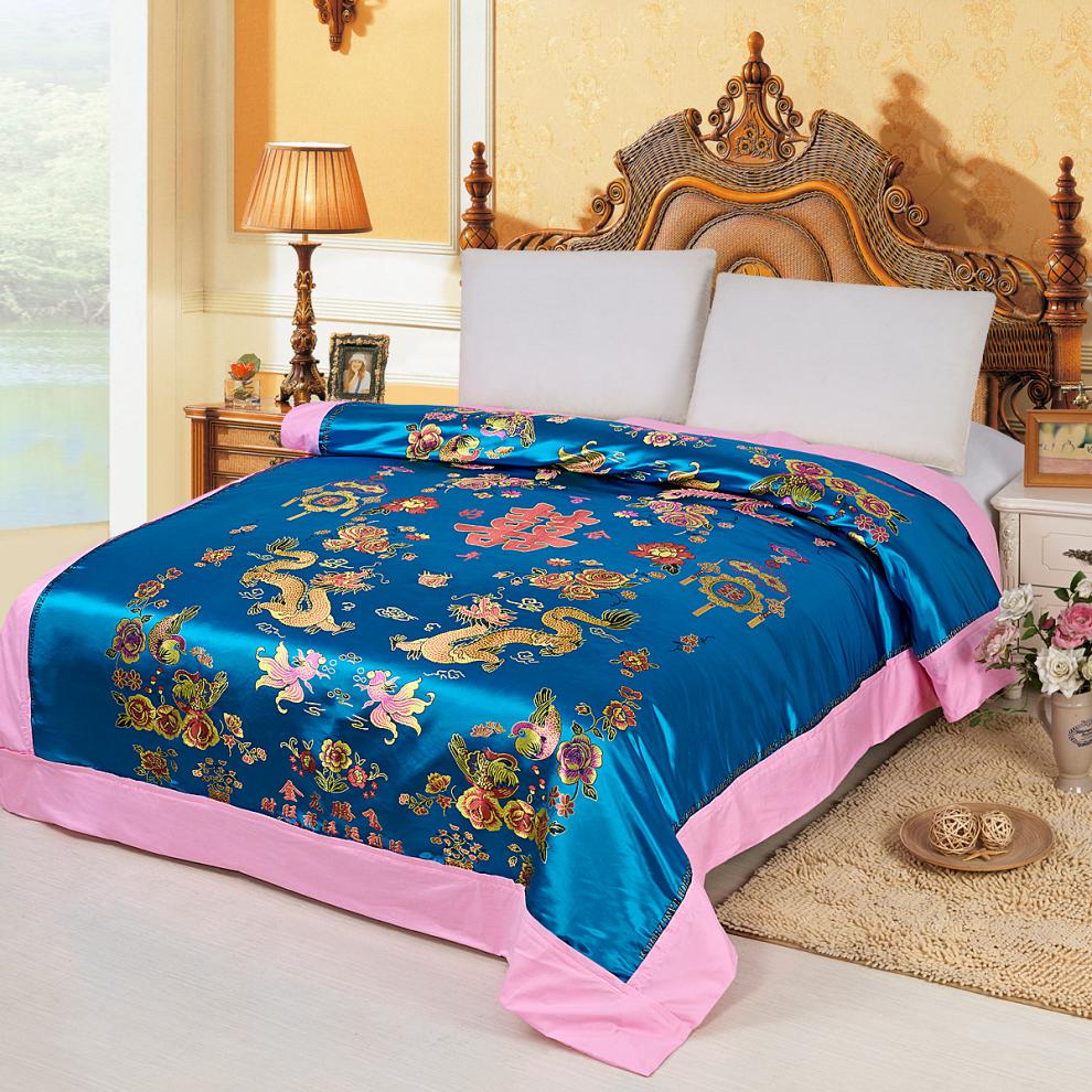 杭州丝绸缎子被套杭州传统织锦缎软缎绸缎面被面子婚庆