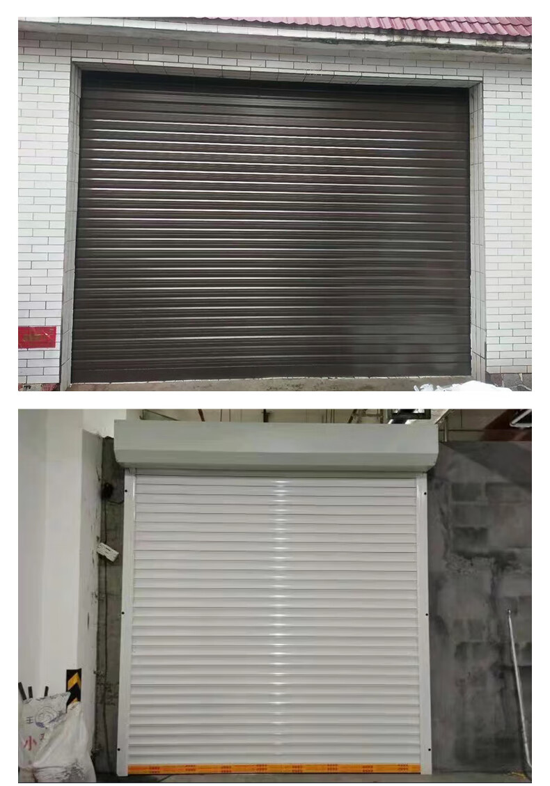 电动卷帘门全套自动快速卷闸门新型家用车库铝合金防盗车库门透明 沙