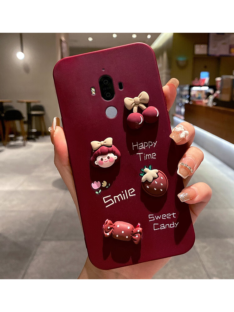 麒枫尚酒红色草莓新年款女孩华为mate9手机壳mate8硅胶外壳10pro可爱