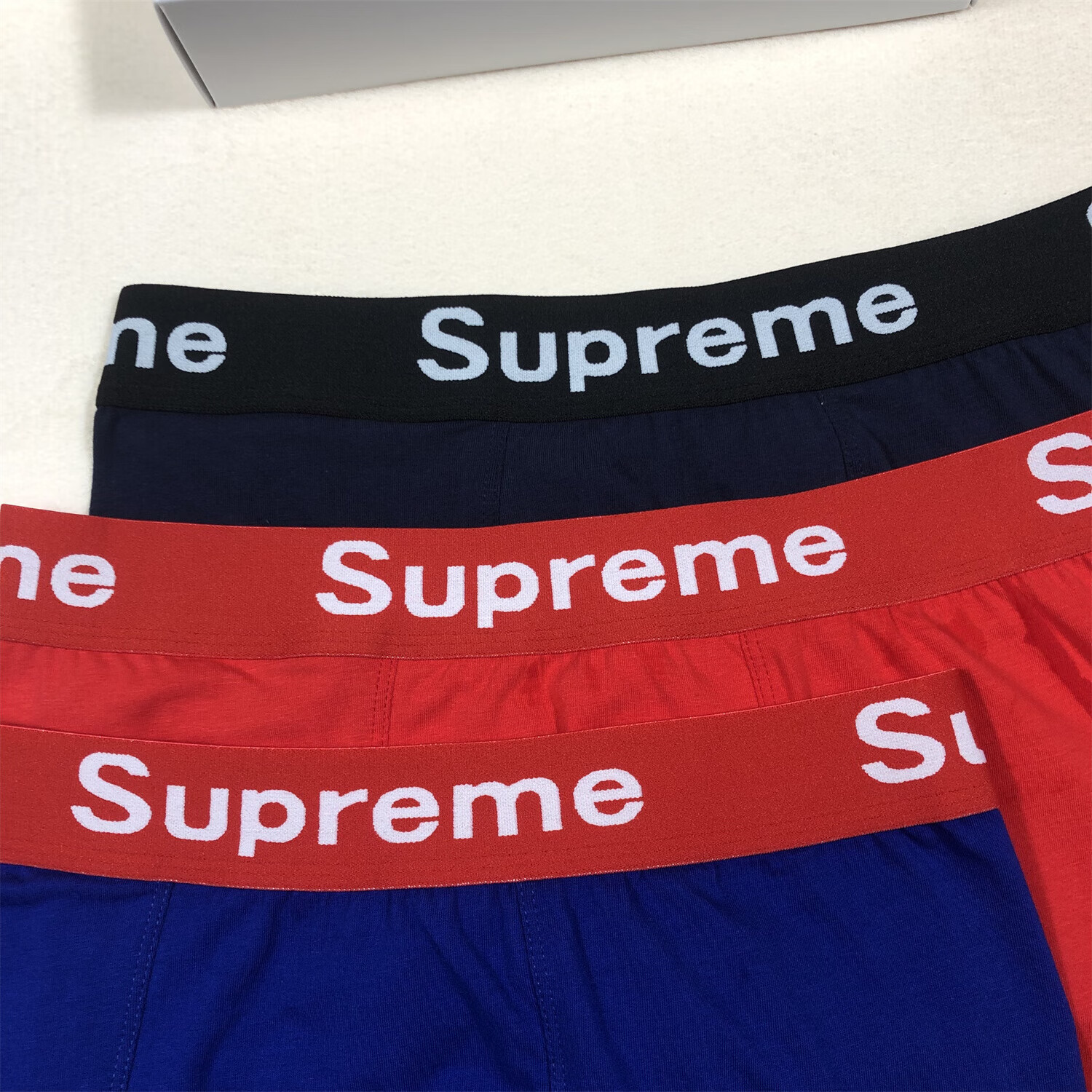 supreme夏新sup内裤男士纯棉中腰透气舒服四平角裤性感青年纯色潮 3