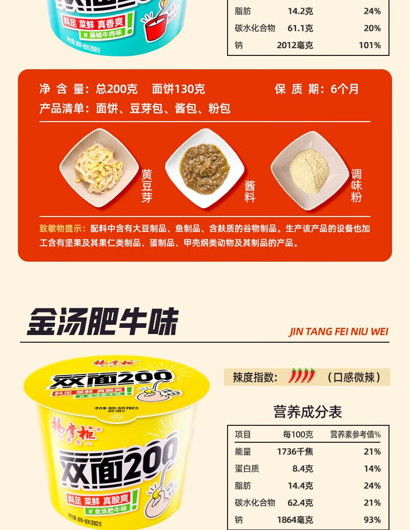 双面200g 方便面桶装大克重速食泡面宿舍夜宵整箱休闲食品 金汤肥牛味