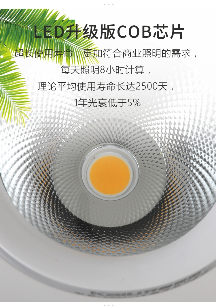 城市拾光 开利筒灯cob射灯嵌入式led牛眼灯服装店餐饮店办公商业家用