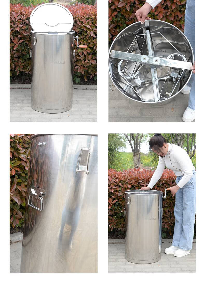 小型家用304全不锈钢摇糖机自动打蜜桶加厚蜂蜜分离 【摇蜜过滤一体机