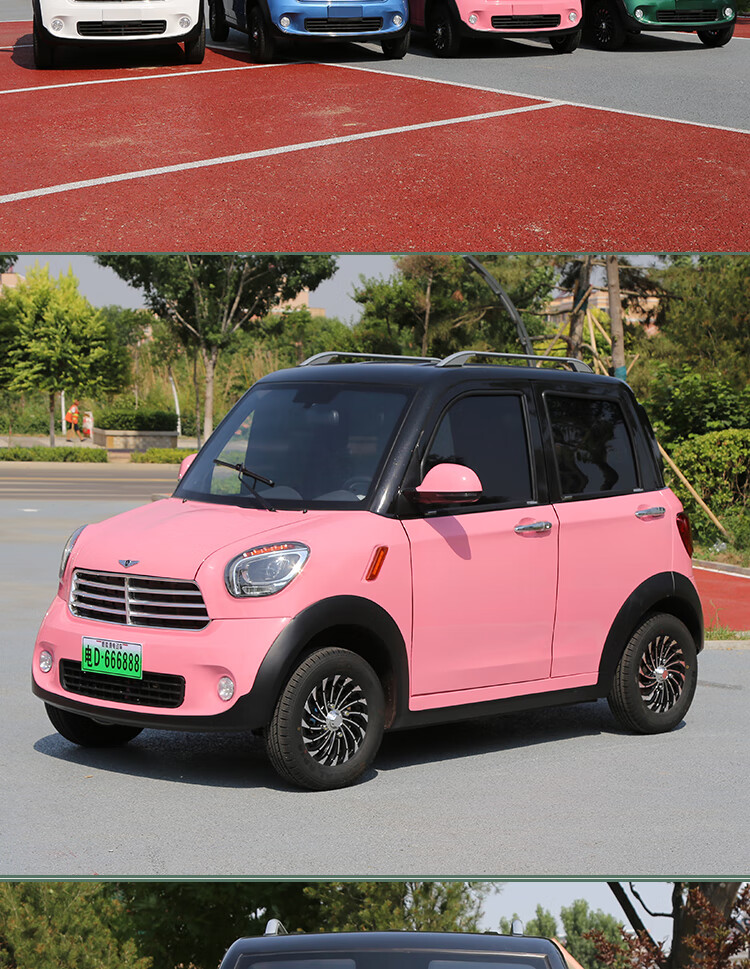 阳光款电动四轮车家用四轮代步车女士新能源汽车成人油电两用锂电轿车