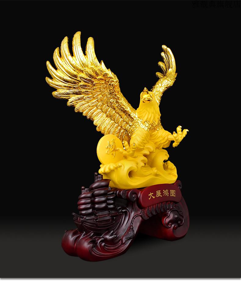 【京选臻品】老鹰摆件大展宏图办公室老板桌面摆设旺事业大鹏展翅风水