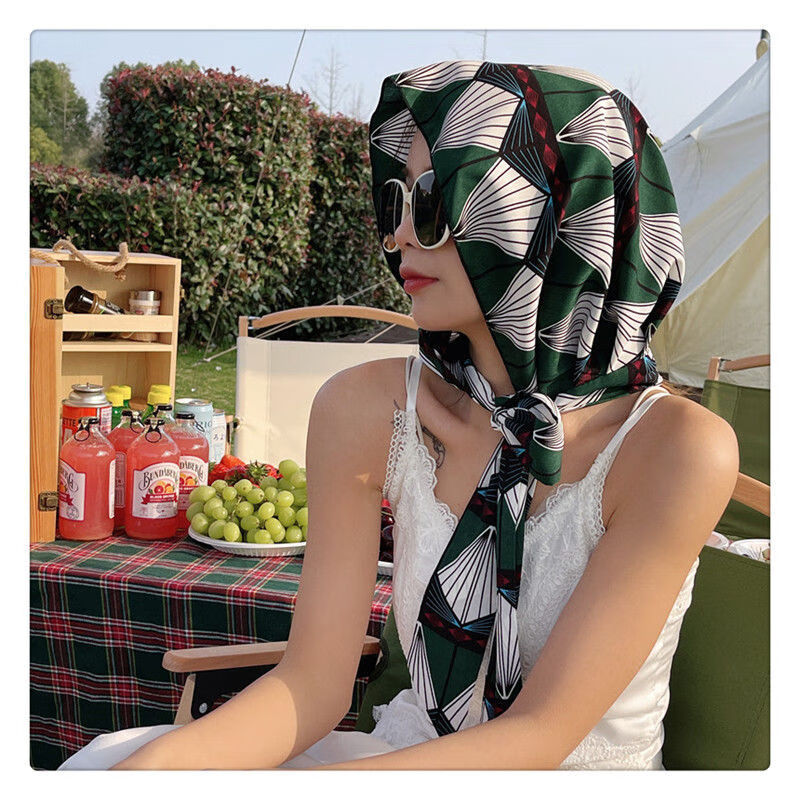 春夏多功能包头帽网红同款遮阳帽飘带丝巾薄款时尚防晒优雅头巾帽包头