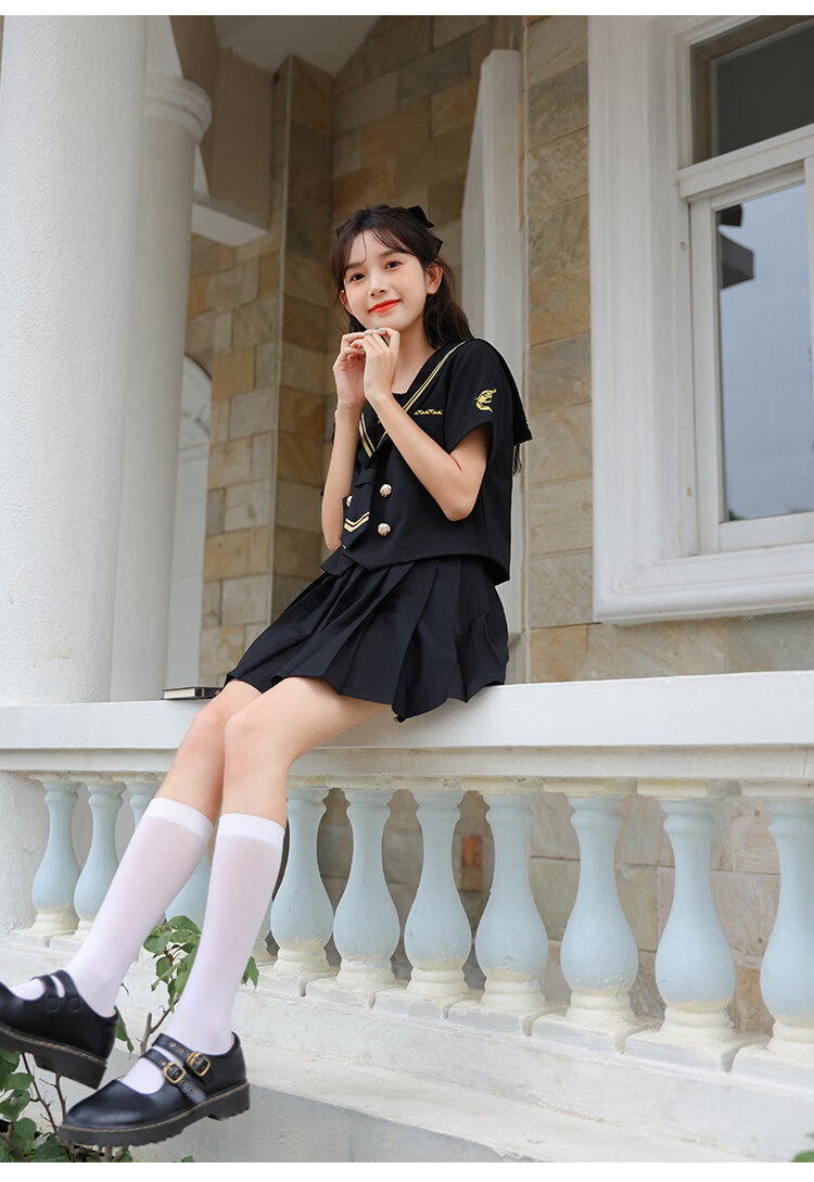 jk制服套装女学院风春夏季2022新款不良jk短裙版日系少女水手服小个子