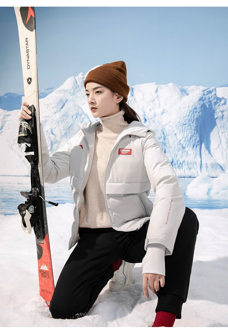 【中国冰雪】安踏 anta官网 羽绒服女2021秋冬季新款女士防泼水羽绒服
