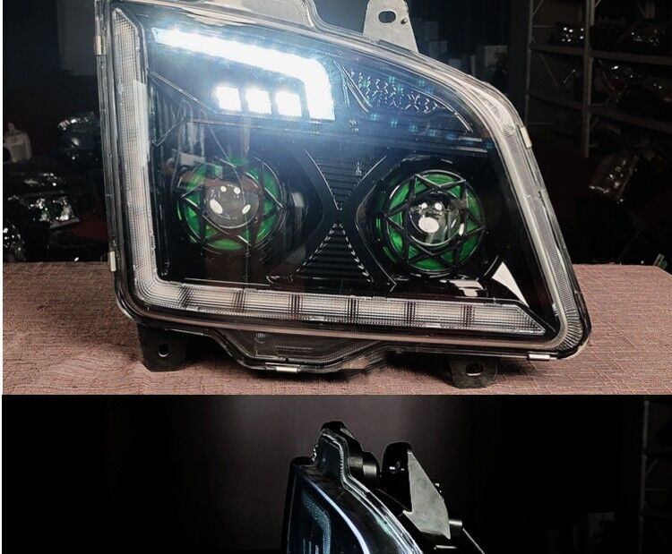 适用于解放jh6前大灯总成led高亮聚光防水电子双透镜前照灯远光近光