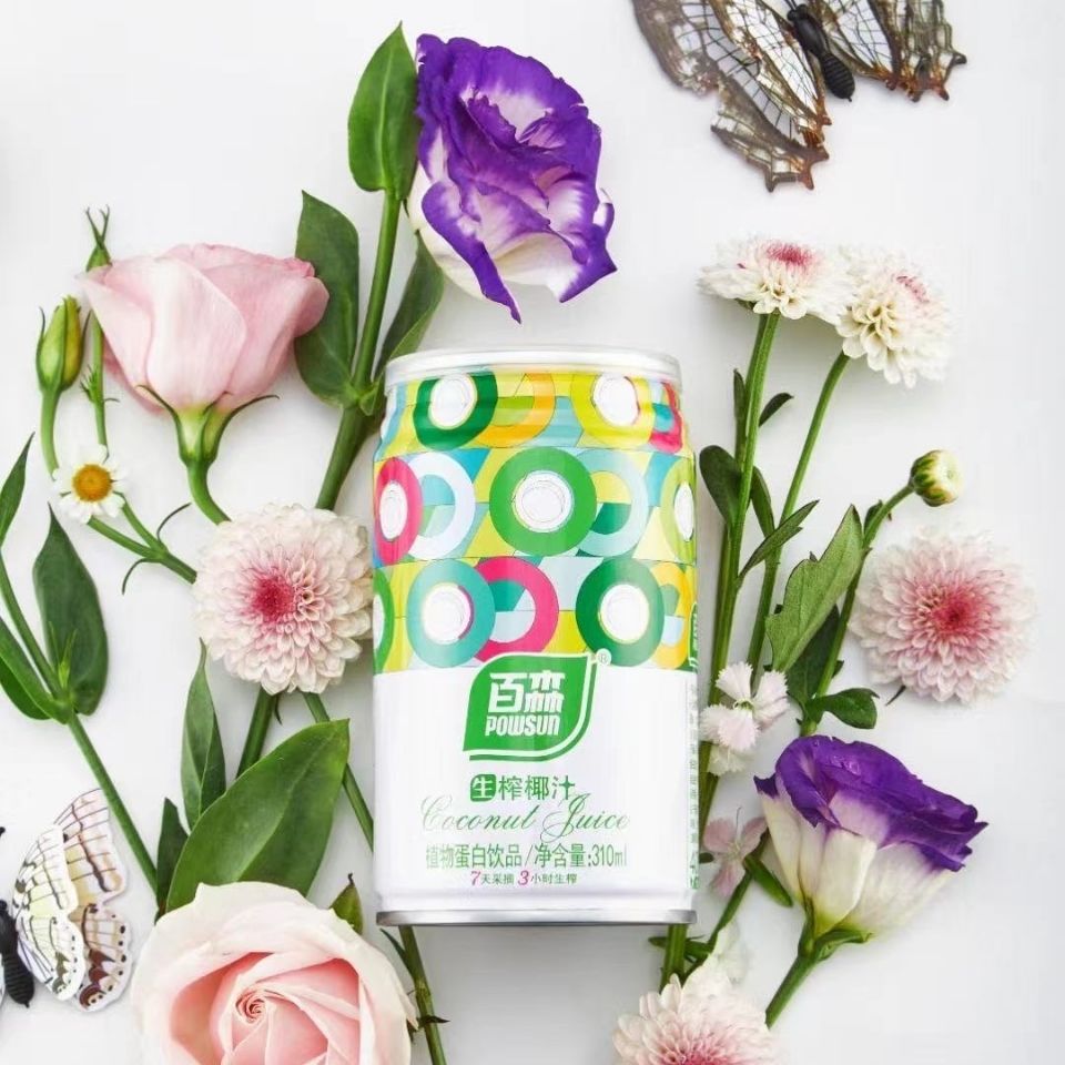 百森生榨椰子汁 果汁百森生榨椰汁椰子汁饮品 310ml整箱装 960ml/6罐