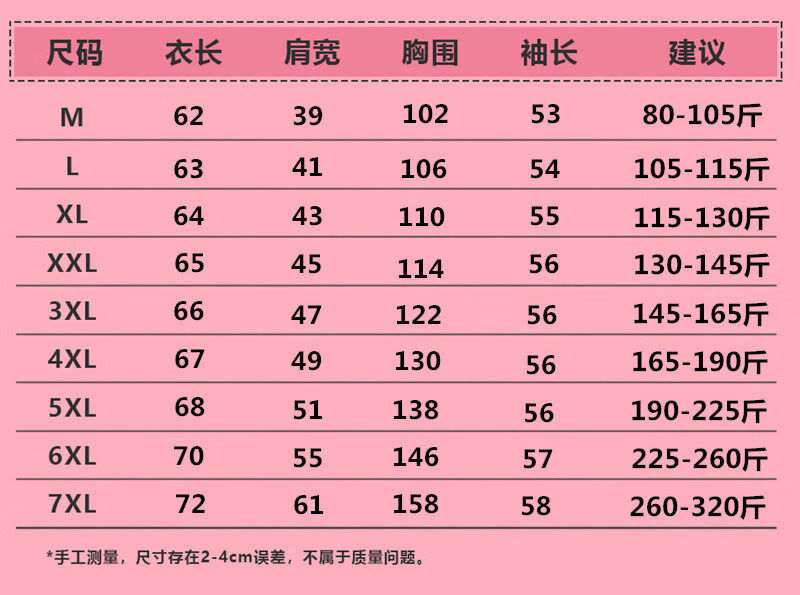 中韩衣服尺码对照表图片