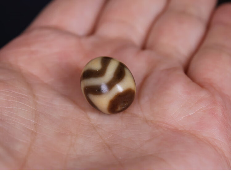 沃韵西藏水纹达洛天珠老矿天珠diy手链串腰珠顶珠配珠真品高14直径