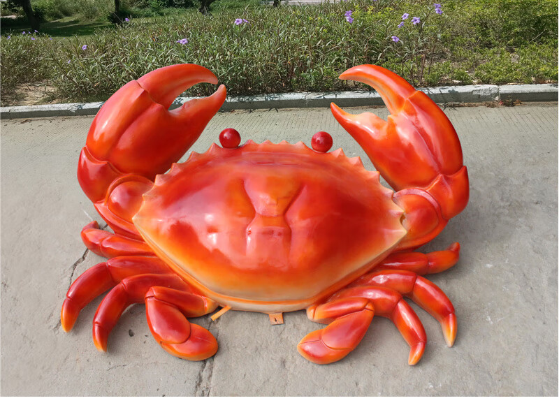 仿真发光海鲜模型小龙虾螃蟹摆件玻璃钢龙虾灯箱装饰雕塑门头招牌