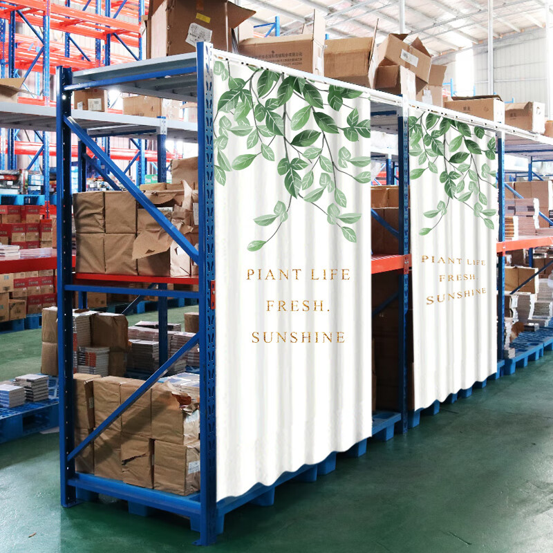 货架遮挡帘可移动货架遮挡帘置物架铁架免打孔防尘轨道式拉帘门帘滑轨