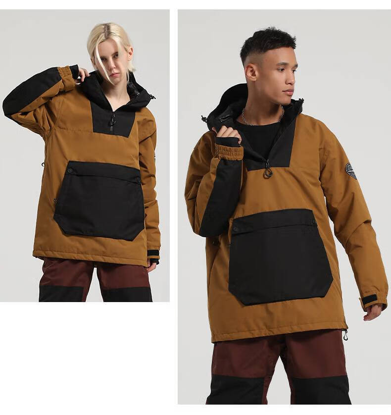 冬季滑雪服 男宽松单板防风防水保暖撞色雪地服女户外滑雪装备 653制