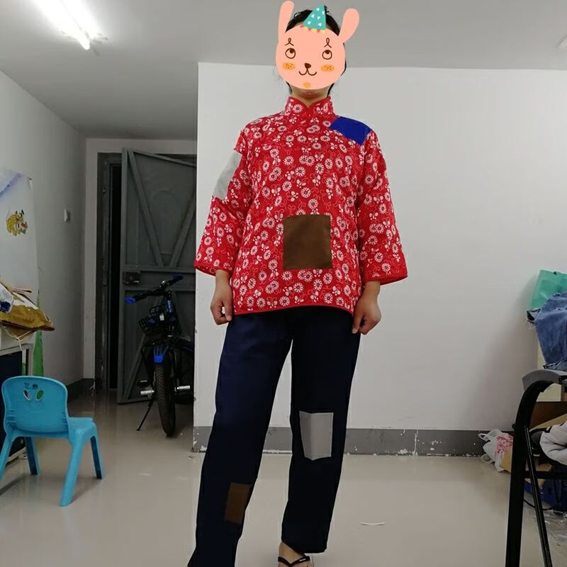 jiangyi叫花子服装乞丐服套装古代丐帮要服补丁演出服破烂古装搞笑女