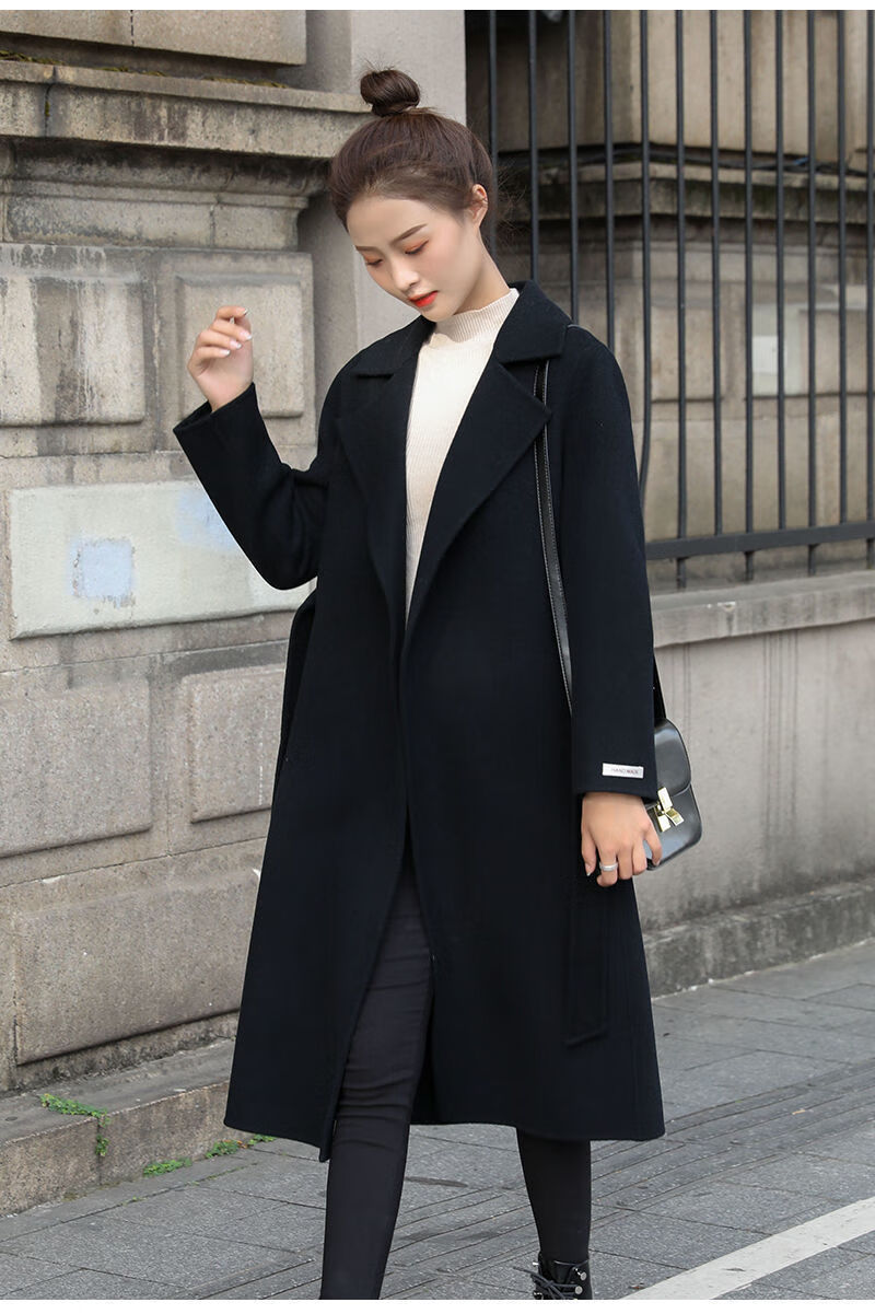 冬季毛呢外套女2021冬季新款时尚高端气质中长款毛呢外套女秋冬装2021