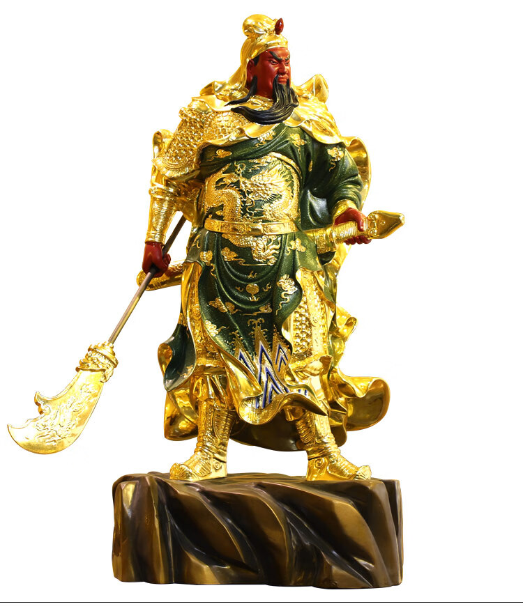 台湾鎏金纯铜66-88厘米关公铜像武财神关二爷关公神像供奉摆件 66厘米