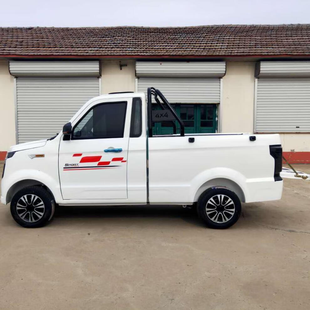 英诺普新款成人锂电单排两座电动皮卡车油电两用电动四轮代步车拉货车