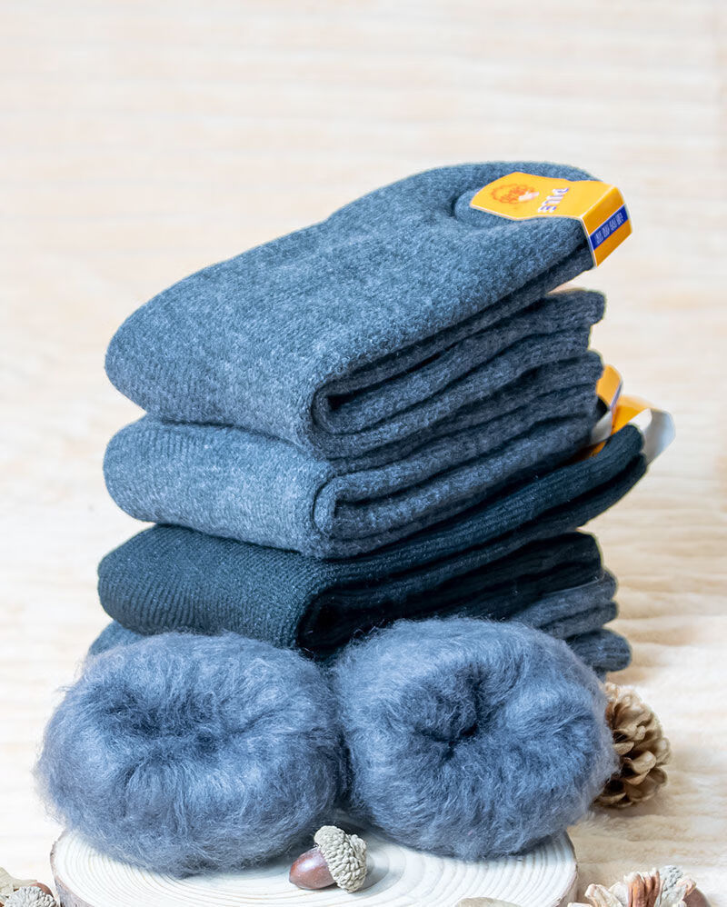 缘定中老年人毛圈袜子超厚款大码宽松长袜巨厚毛袜子男款冬季加厚加绒