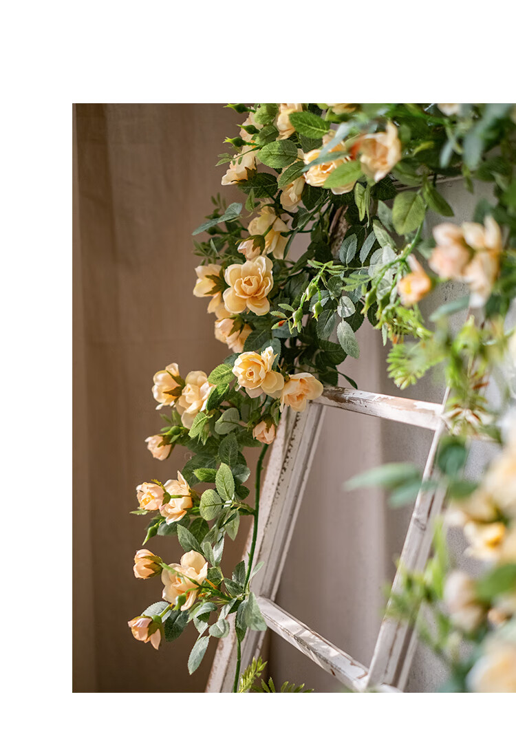 掬涵栀子花藤条仿真花装饰花藤蔓缠绕壁挂橱窗装饰藤蔓吊花植物新款