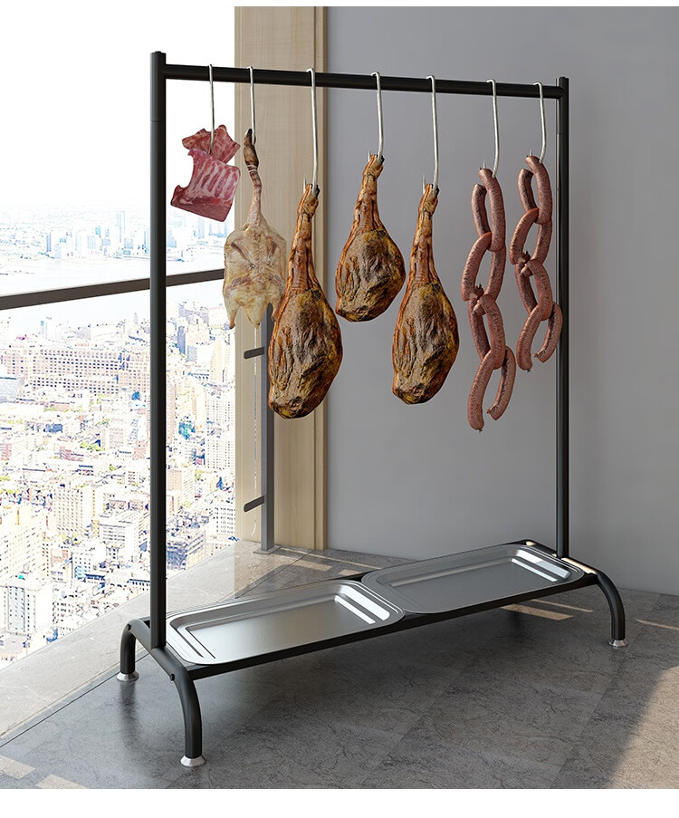 香肠腊肉晾晒架不锈钢挂肉架室外悬挂香肠鸭子晾晒架家用阳台腊肉风干