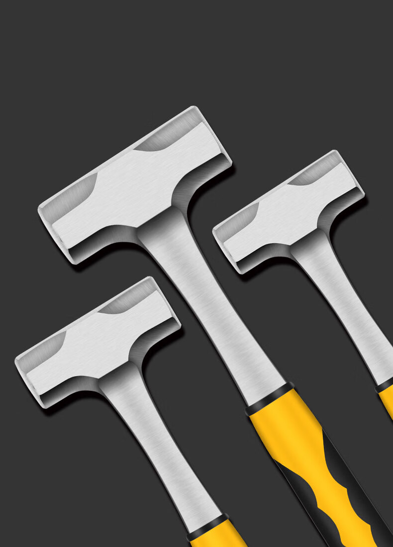 重型大号大锤子方头铁锤铁榔头石锤手锤二锤234磅l连体实心八角锤包塑