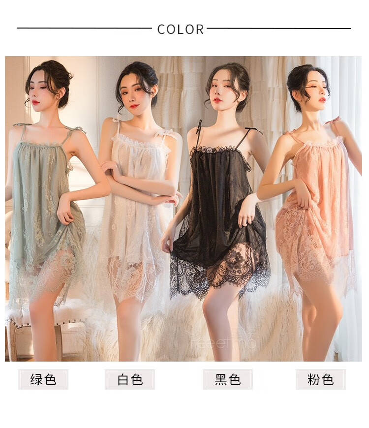 扮演连体开裆透视透明蕾丝睡裙开档免脱显瘦丝袜7803黑吊带睡裙t裤