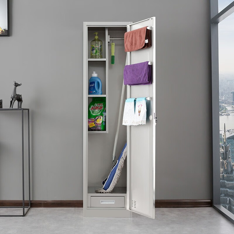 豆乐奇不锈钢保洁柜卫生工具收纳储物柜卫生间杂物柜双门清洁柜201