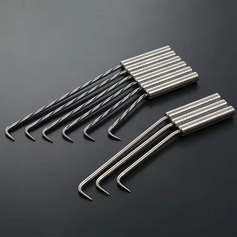 扎钩桩心钢钢筋钩螺纹扎丝钩加长不锈钢钢筋工扎钩高硬度扎勾 24厘米